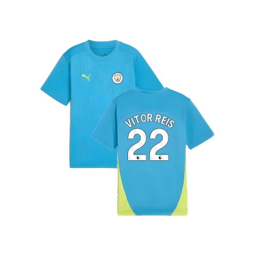 2024-2025 Man City Training Shirt (Magic Blue) - Kids (Vitor Reis 22)