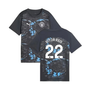 2024-2025 Man City Prematch SS Jersey (Strong Gray) - Kids (Vitor Reis 22)