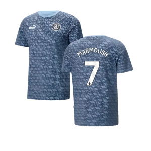 2024-2025 Man City ftblCulture Tee AOP (Navy) - Kids (Marmoush 7)