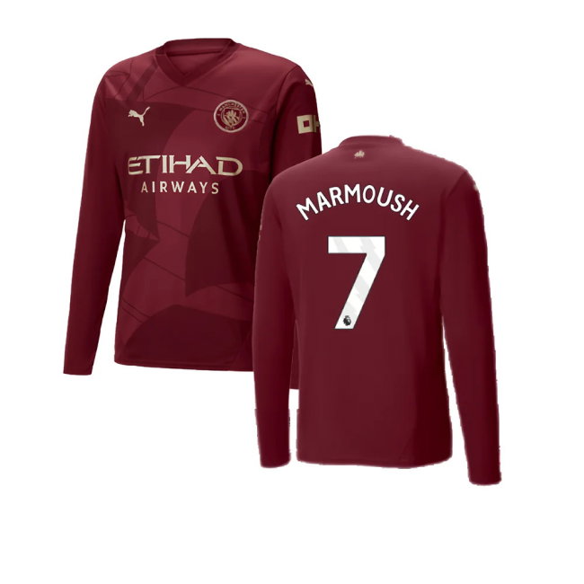 2024-2025 Man City Third Long Sleeve Shirt (Marmoush 7)