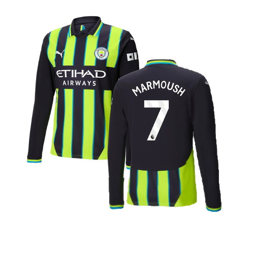 2024-2025 Man City Away Long Sleeve Shirt (Marmoush 7)
