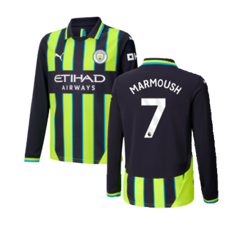 2024-2025 Man City Away Long Sleeve Shirt (Kids) (Marmoush 7)