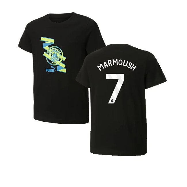 2024-2025 Man City ftblCulture Tee (Black) (Marmoush 7)