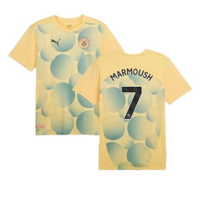 2024-2025 Man City Prematch SS Shirt (Flaxen) - Kids (Marmoush 7)