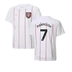 2024-2025 Man City Prematch SS Jersey (White) - Kids (Marmoush 7)