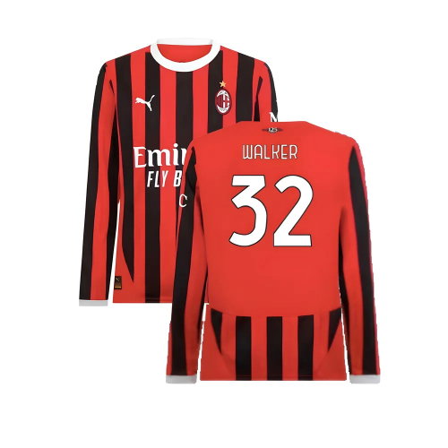 2024-2025 AC Milan Home Long Sleeve Shirt (Walker 32)