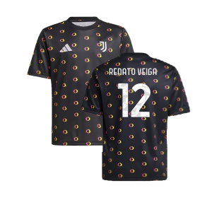 2024-2025 Juventus Pre-Match Shirt (Black) - Kids (Renato Veiga 12)
