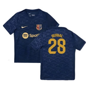 2024-2025 Barcelona Pre-Match Training Shirt (Navy) - Kids (Bernal 28)