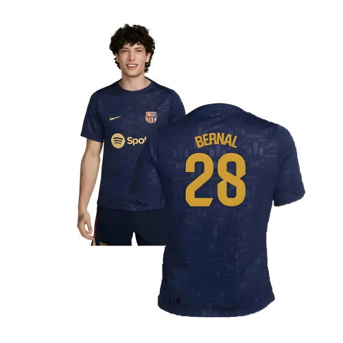 2024-2025 Barcelona Dri-Fit Academy Pro Pre-Match Top (Navy) (Bernal 28)