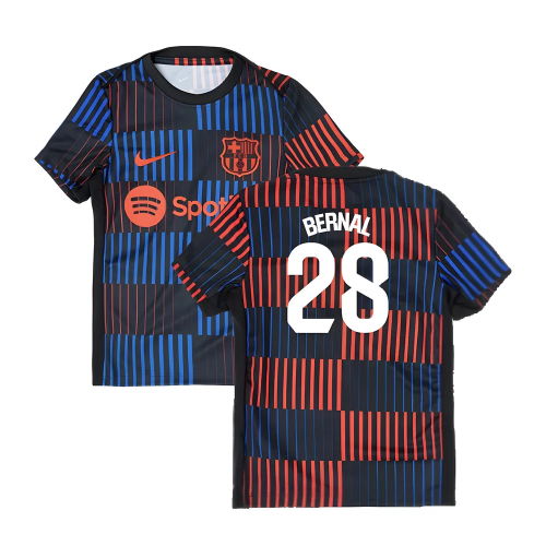 2024-2025 Barcelona Pre-Match Away Shirt (Navy) - Kids (Bernal 28)