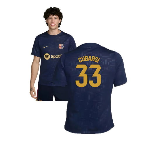 2024-2025 Barcelona Dri-Fit Academy Pro Pre-Match Top (Navy) (Cubarsi 33)