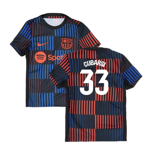 2024-2025 Barcelona Pre-Match Away Shirt (Navy) - Kids (Cubarsi 33)
