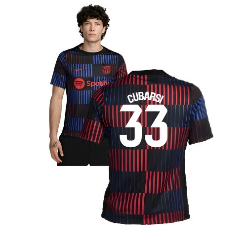 2024-2025 Barcelona Pre-Match Away Shirt (Navy) (Cubarsi 33)