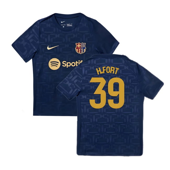 2024-2025 Barcelona Pre-Match Training Shirt (Navy) - Kids (H.Fort 39)