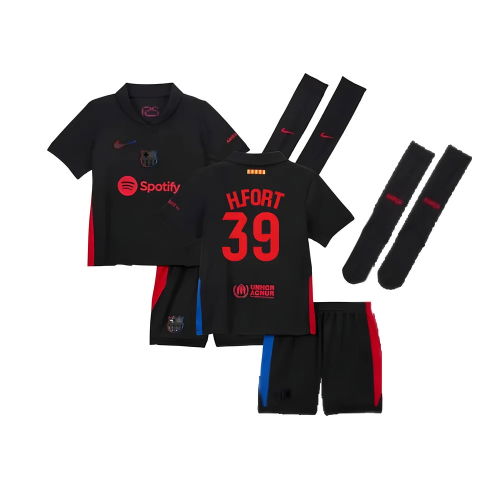 2024-2025 Barcelona Away Little Boys Mini Kit (H.Fort 39)