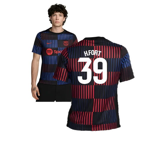 2024-2025 Barcelona Pre-Match Away Shirt (Navy) (H.Fort 39)