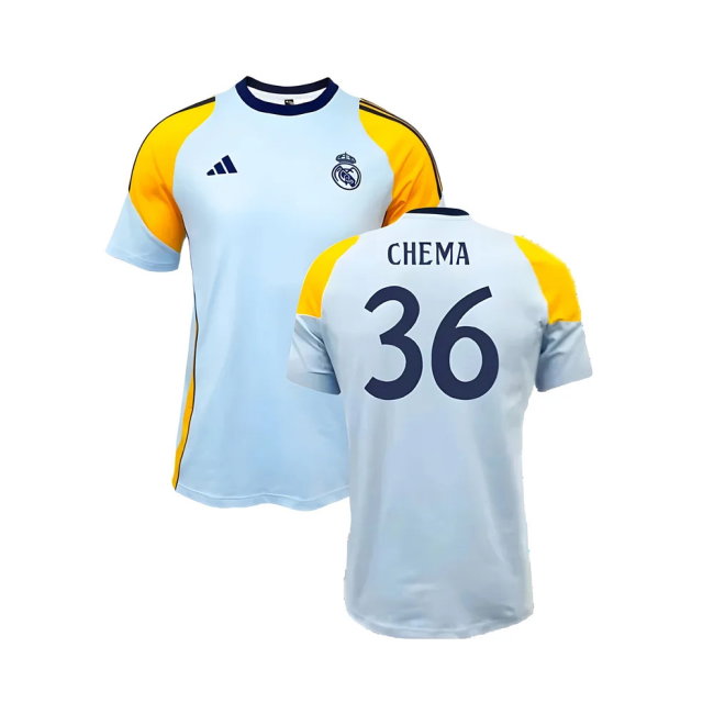 2024-2025 Real Madrid Training Tee (Glow Blue) (Chema 36)