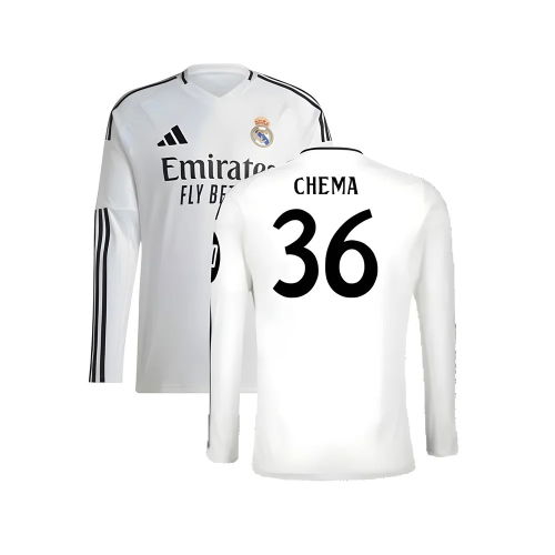 2024-2025 Real Madrid Long Sleeve Home Shirt (Chema 36)