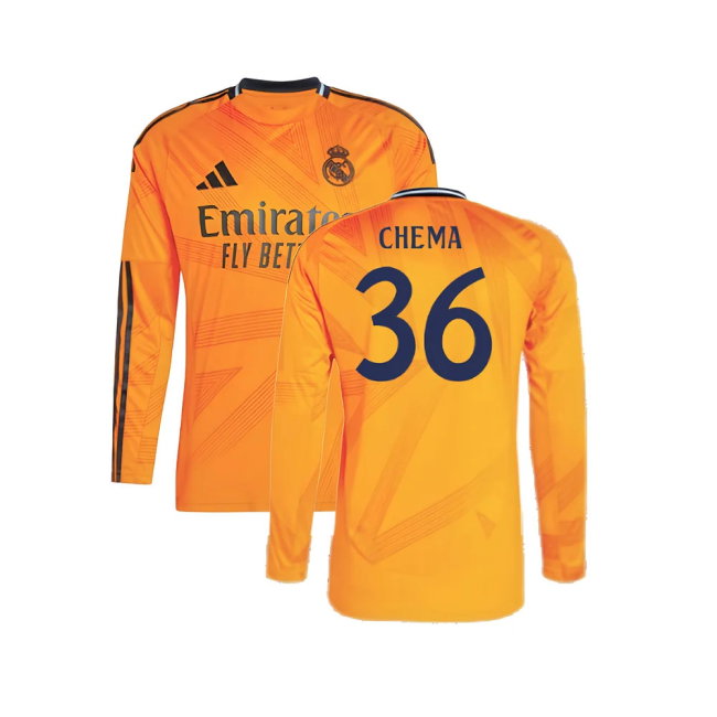 2024-2025 Real Madrid Long Sleeve Away Shirt (Chema 36)