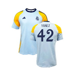 2024-2025 Real Madrid Training Tee (Glow Blue) (Yanez 42)