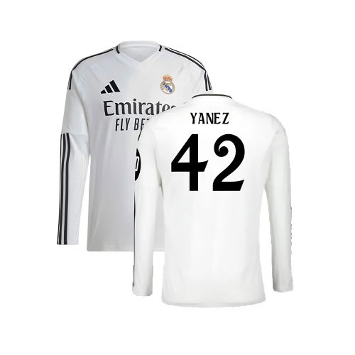 2024-2025 Real Madrid Long Sleeve Home Shirt (Yanez 42)