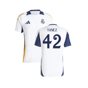 2024-2025 Real Madrid Training Tee (White) (Yanez 42)
