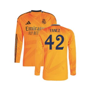 2024-2025 Real Madrid Long Sleeve Away Shirt (Yanez 42)
