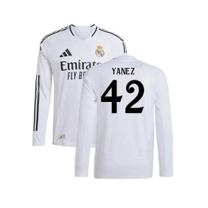 2024-2025 Real Madrid Authentic Long Sleeve Home Shirt (Yanez 42)