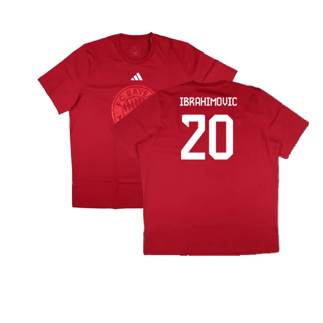 2024-2025 Bayern Munich DNA Graphic Tee (Red) (Ibrahimovic 20)