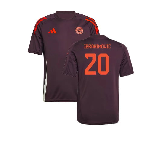 2024-2025 Bayern Munich Training Shirt (Shadow Maroon) - Kids (Ibrahimovic 20)