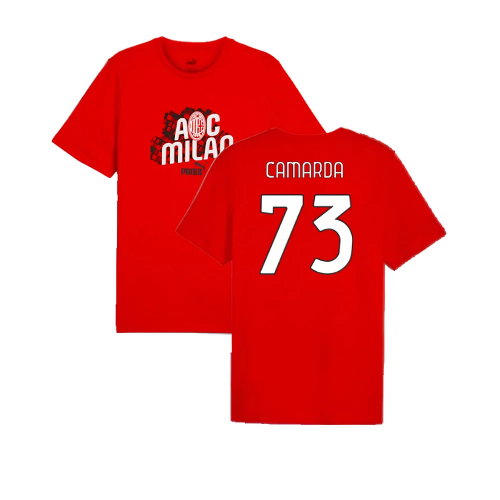 2024-2025 AC Milan ftblCulture Tee (Red) (Camarda 73)