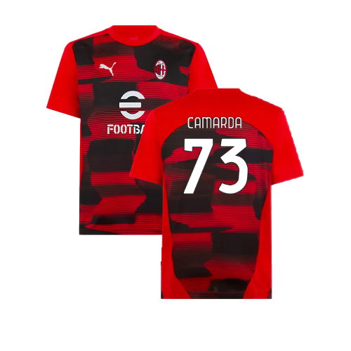 2024-2025 AC Milan Prematch SS Shirt (Red) (Camarda 73)