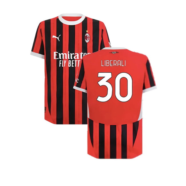 2024-2025 AC Milan Home Authentic Shirt (Liberali 30)