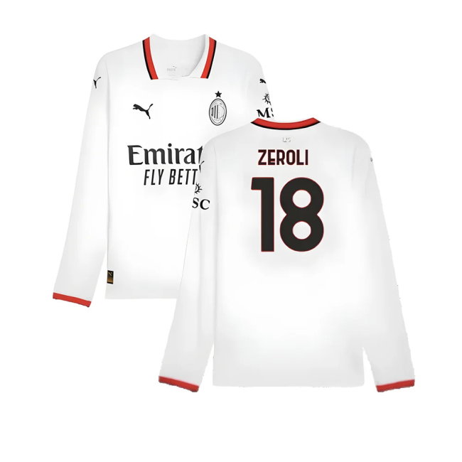 2024-2025 AC Milan Away Long Sleeve Shirt (Zeroli 18)