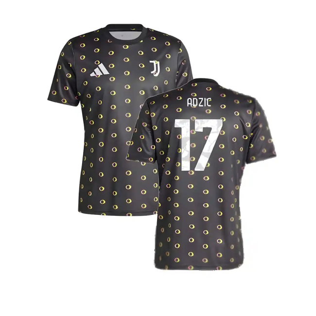 2024-2025 Juventus Pre-Match Shirt (Black) (Adzic 17)