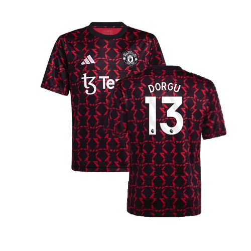 2024-2025 Man Utd Pre-Match Shirt (Black) - Kids (Dorgu 13)