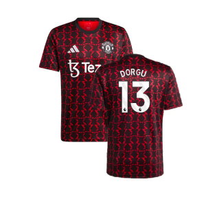 2024-2025 Man Utd Pre-Match Shirt (Black) (Dorgu 13)