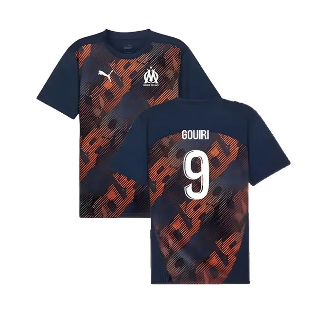 2024-2025 Marseille Pre-Match Shirt (Club Navy) (Gouiri 9)