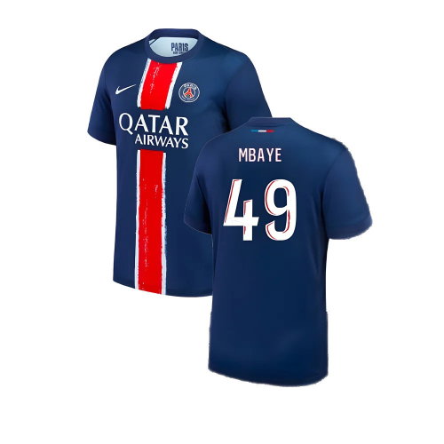 2024-2025 PSG Paris Saint Germain Home Shirt (Kids) (Mbaye 49)