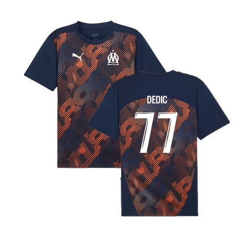 2024-2025 Marseille Pre-Match Shirt (Club Navy) (Dedic 77)
