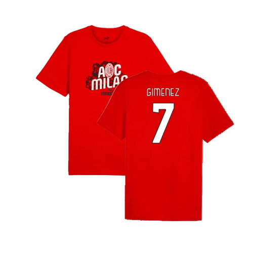 2024-2025 AC Milan ftblCulture Tee (Red) (Gimenez 7)