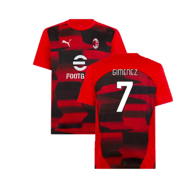 2024-2025 AC Milan Prematch SS Shirt (Red) (Gimenez 7)