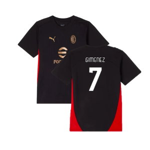 2024-2025 AC Milan Training Shirt (Black) - Kids (Gimenez 7)