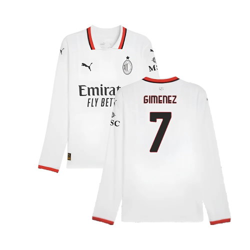 2024-2025 AC Milan Away Long Sleeve Shirt (Gimenez 7)
