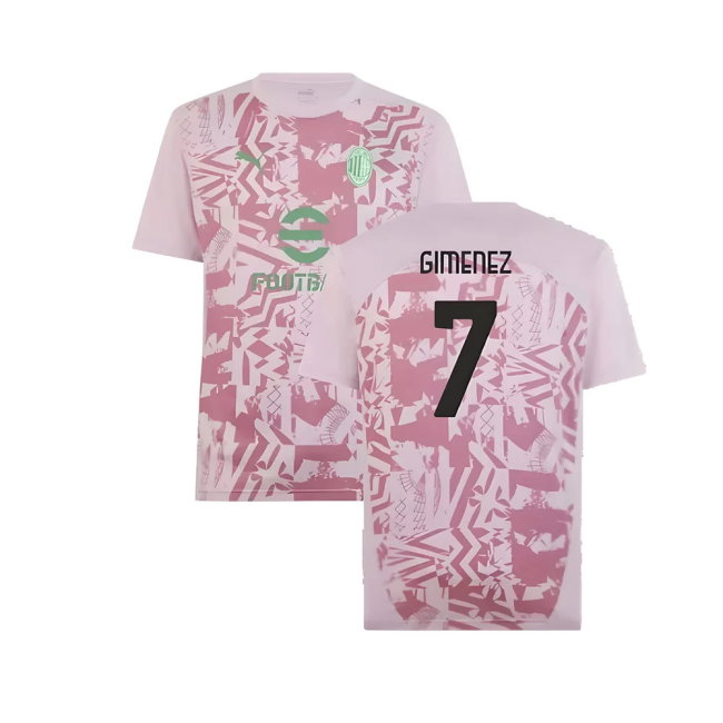 2024-2025 AC Milan Pre-Match Shirt (Grape) (Gimenez 7)