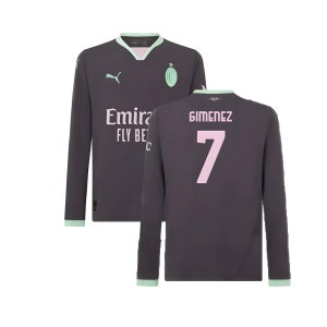 2024-2025 AC Milan Third Long Sleeve Shirt (Gimenez 7)