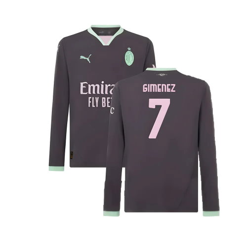 2024-2025 AC Milan Third Long Sleeve Shirt (Gimenez 7)