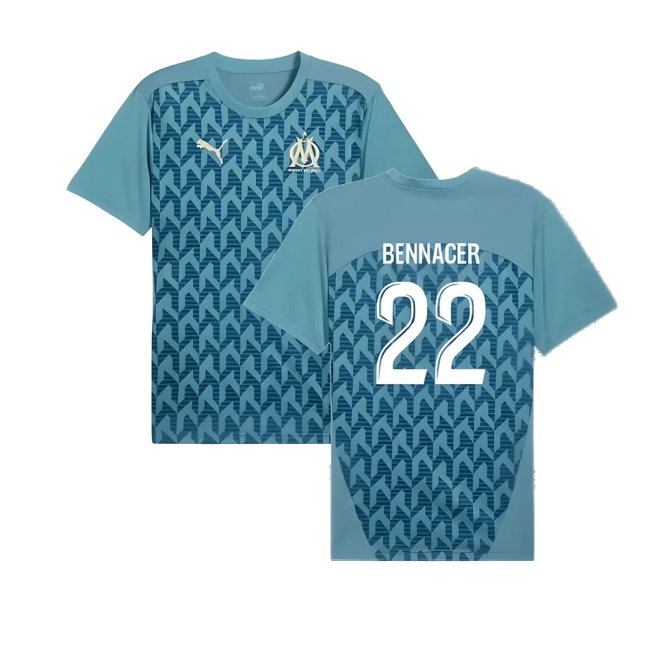 2024-2025 Marseille Pre-Match Shirt (Bold Blue) (Bennacer 22)