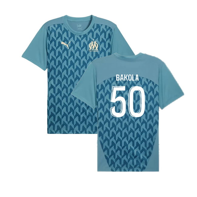 2024-2025 Marseille Pre-Match Shirt (Bold Blue) (Bakola 50)