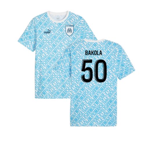 2024-2025 Marseille ftblCulture Tee AOP (Blue) (Bakola 50)